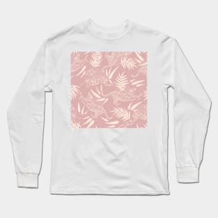 Tigers and Bamboo Leaves / Light Pink Long Sleeve T-Shirt